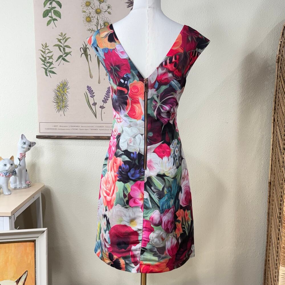Ted Baker Quais Floral Swirl Sheath Tunic Dress Chic Garden Party Twee Artsy S 6 - Picture 2 of 8